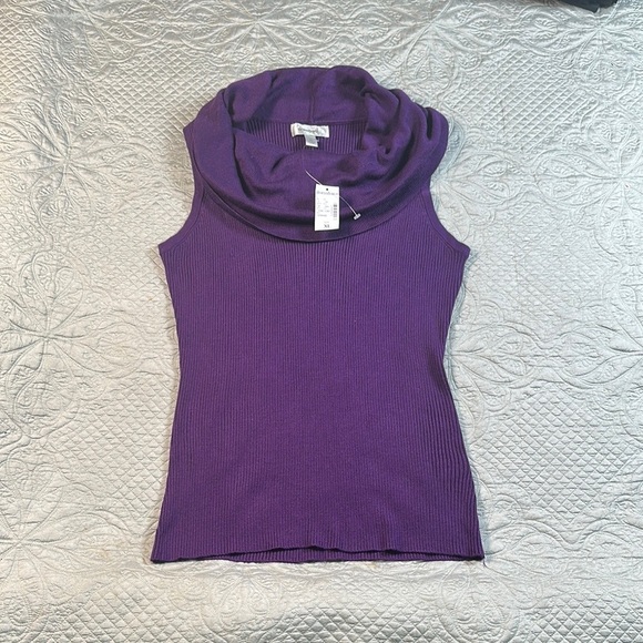 Dressbarn Purple Cowl Neck Knit Sweater - Picture 1 of 7